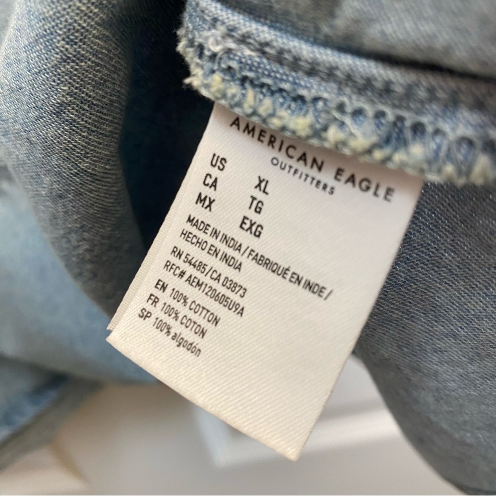 American Eagle Outfitters Light Blue Denim Skirt Sz XL - Picture 4 of 5